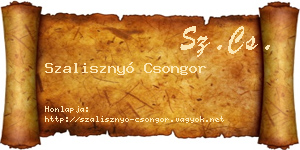 Szalisznyó Csongor névjegykártya